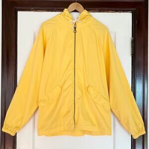 LA PAZ Peixoto Oversized Yellow Cotton Windbreaker- Unisex Medium